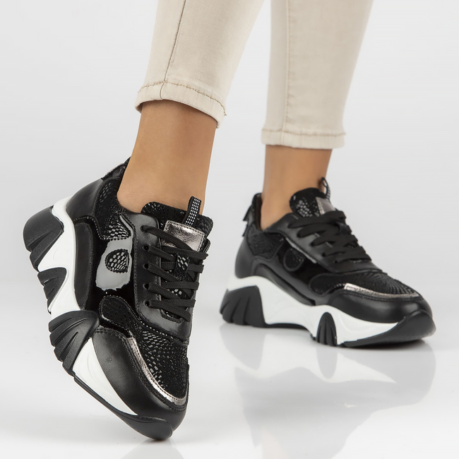 Skórzane sneakersy Filippo DP4516/23 BK czarne