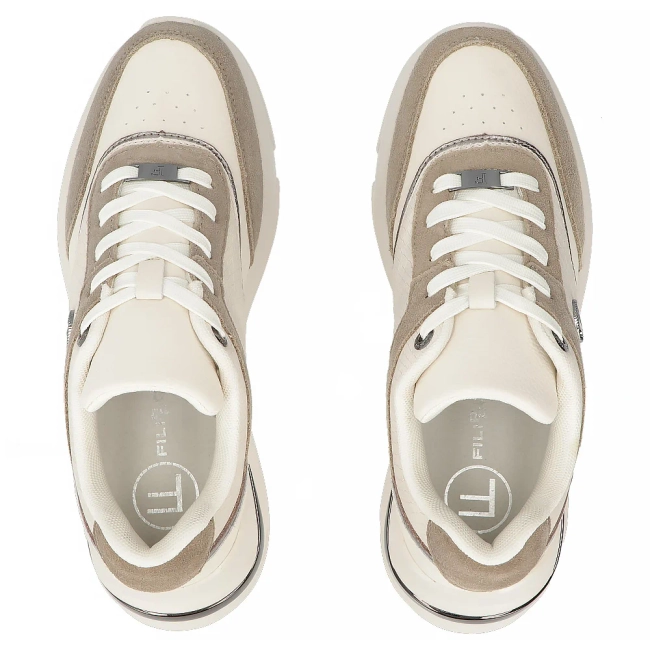 Skórzane sneakersy Filippo DP7766/26 WH BE biało-beżowe