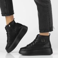 Leather ankle boots DBT6338/24 BK black