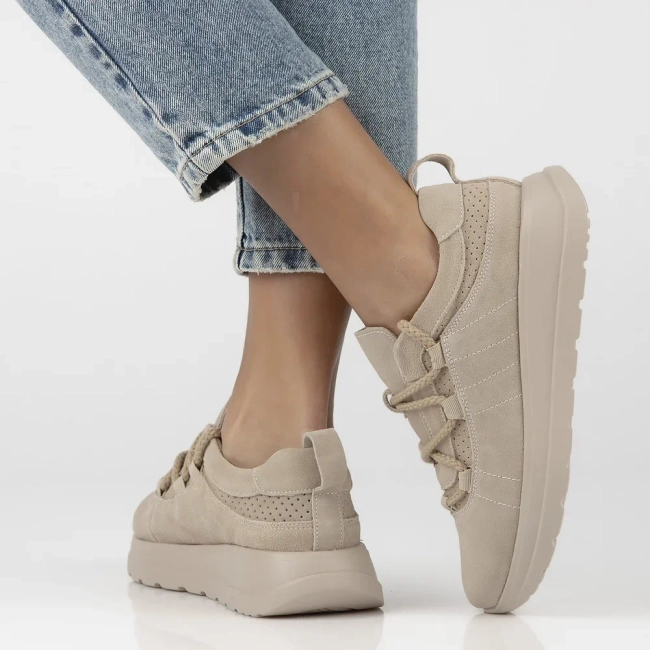 Skórzane sneakersy Filippo DP6706/25 BE beżowe