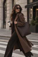 Leather handbag Toscanio A264 dark brown