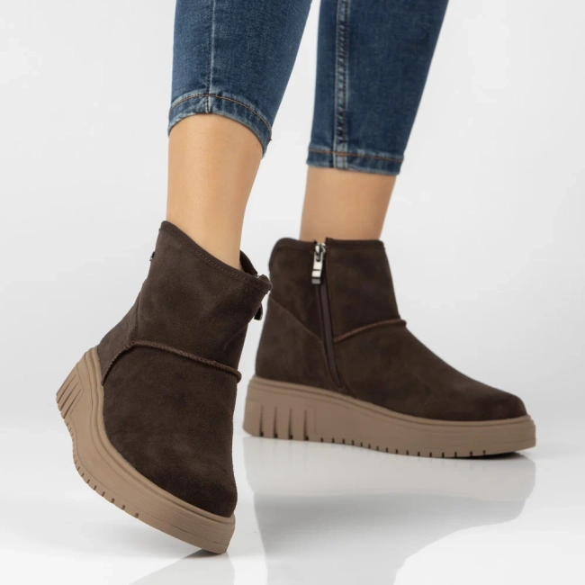 Leather platform ankle boots Filippo DBT8342/26 D BR dark brown