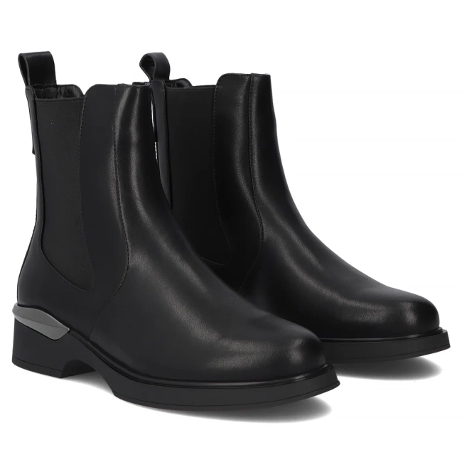 Skórzane botki Filippo DBT7196/25 BK czarne