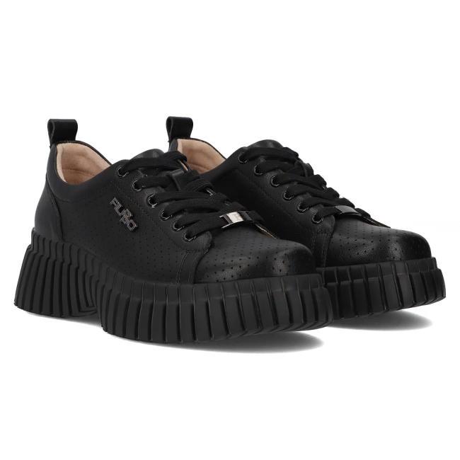 Leather sneakers Filippo DP6779/25 BK black