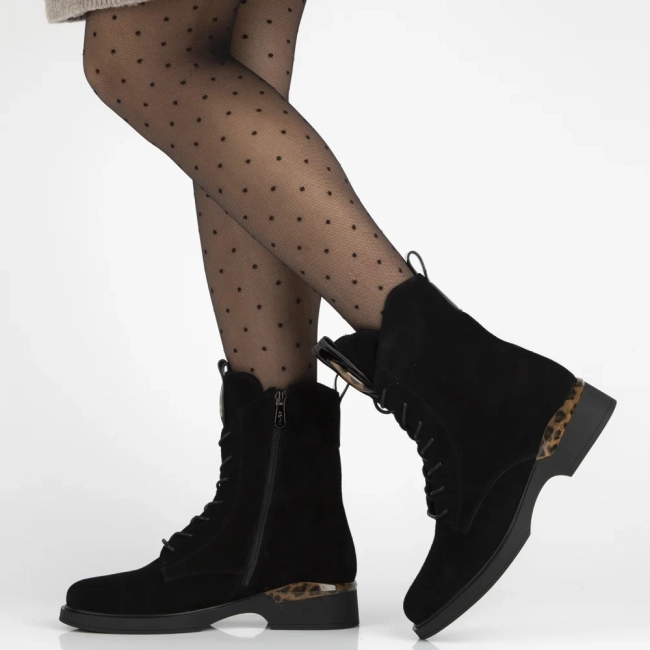 Leather ankle boots Filippo DBT7221/25 BK black