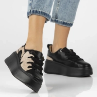 Skórzane sneakersy Filippo DP6684/24 BK czarne