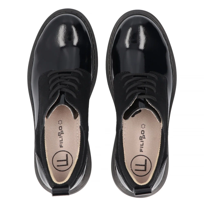 Leather shoes Filippo DP6123/24 BK black