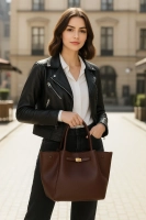 Brown handbag prime clasp