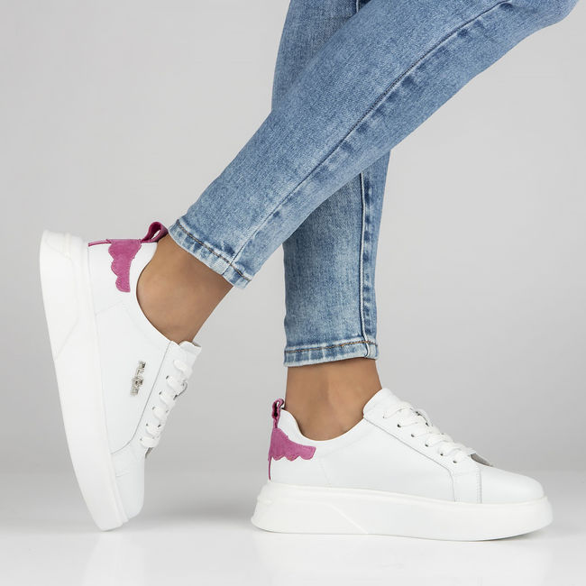 Leather Sneakers Filippo DP4580/23 WH white