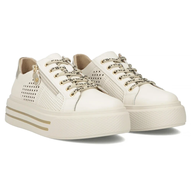 Skórzane sneakersy Filippo DP6704/25 BE beżowe