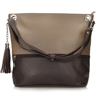 Handbag Toscanio Hobo Leather 1109 beige brown