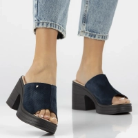 Leather slippers Filippo DK6814/25 NV navy