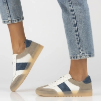 Skórzane sneakersy Filippo DP6770/25 WH BE biało beżowe