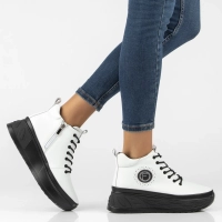 Leather platform ankle boots Filippo DBT8003/26 WH white