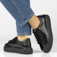 Leather sneakers Filippo DP6119/26 BK CR black