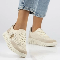 Leather sneakers Filippo DP6034/24 BE beige