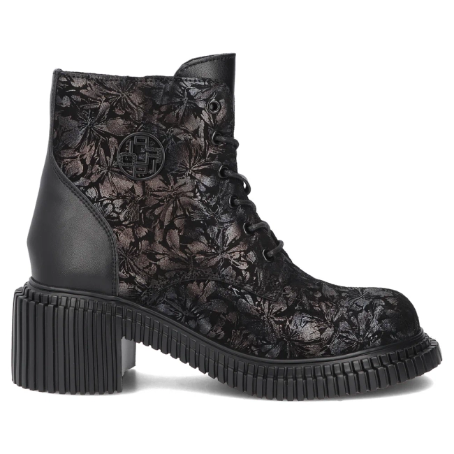 Leather heeled ankle boots Filippo DBT8072/26 BK MLT black