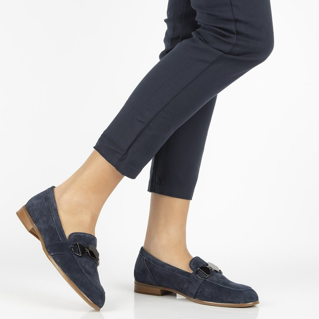 Leather loafers Filippo DP2148/21 NV navy blue