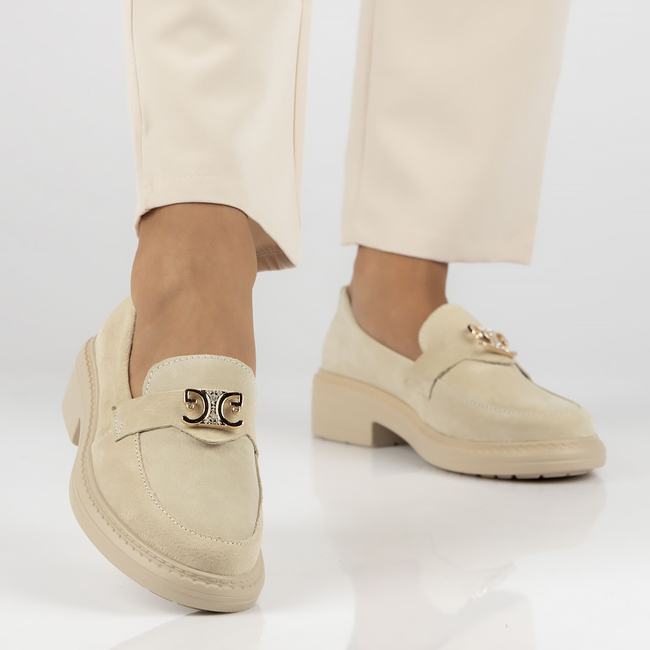 Leather shoes Filippo DP4523/23 BE GO beige