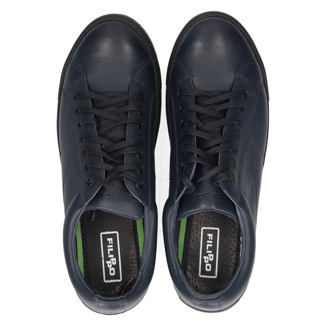 Skórzane półbuty Filippo 2019 granatowe