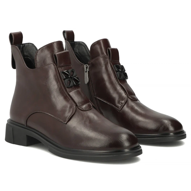 Leather ankle boots Filippo DBT8135/26 D BR brown