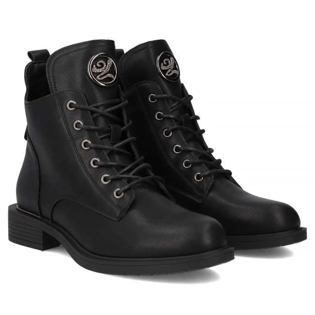 Leather ankle boots Filippo DBT7436/25 BK black