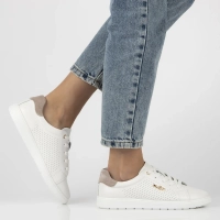 Skórzane sneakersy Filippo DP6738/25 WH BE biało-beżowe