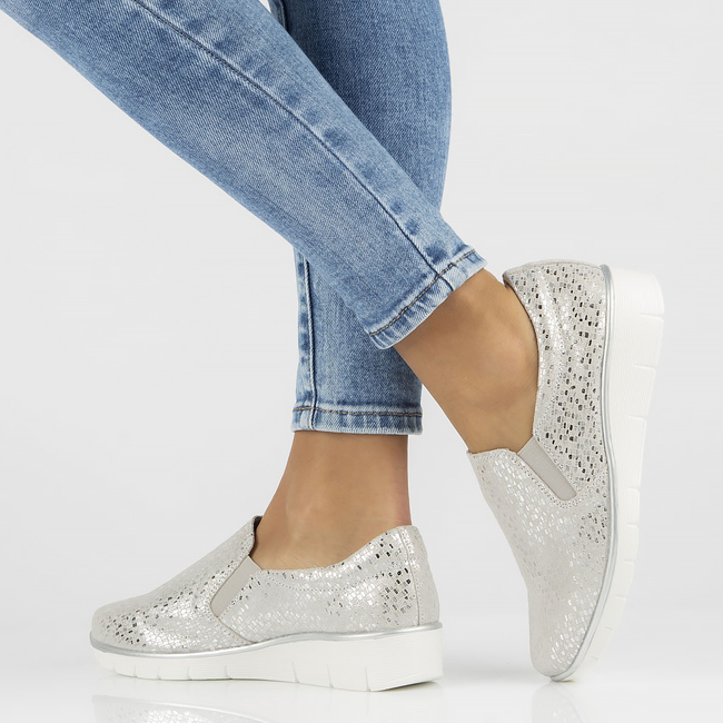 Leather shoes Filippo DP1325/22 silver