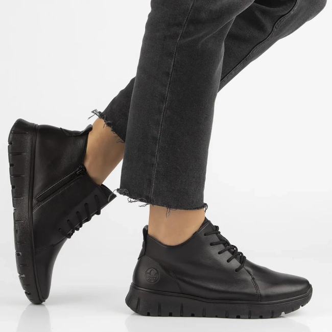 Ankle Boots Rieker leather N1331-00 Black