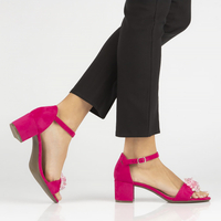 Sandały na obcasie Filippo DS4487/23 FH fuksja