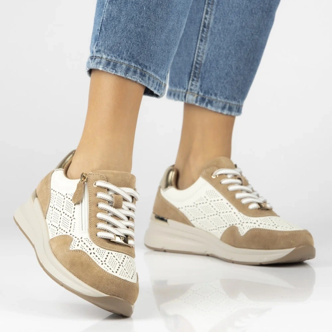 Leather sneakers Filippo DP7101/25 WH BE white beige