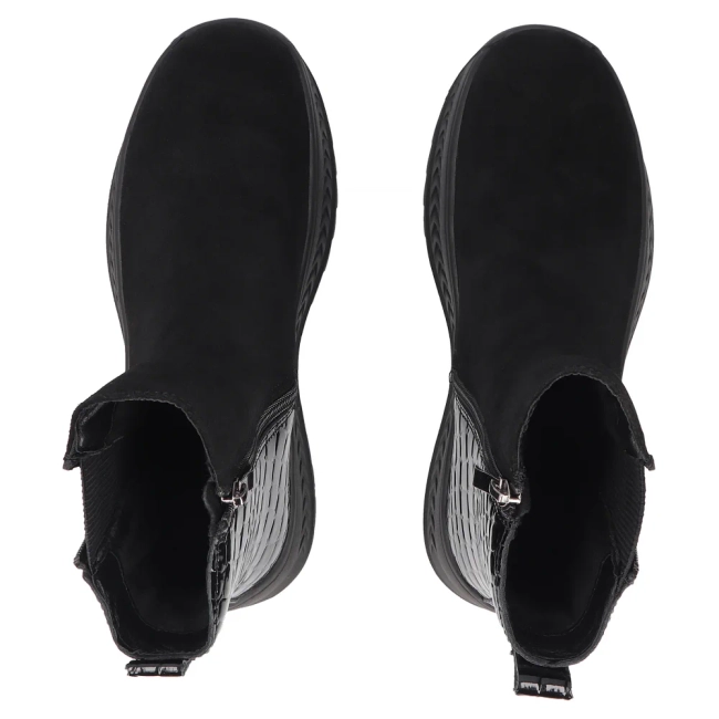 Leather platform ankle boots Filippo DBT8268/26 BK black