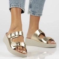 Skórzane klapki Filippo DK7044/25 GO złote