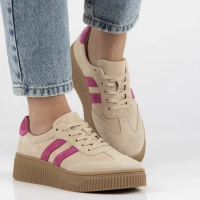 Skórzane sneakersy Filippo DP6776/25 BE FH beżowo różowe