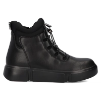 Skórzane botki na platformie Filippo DBT6532/25 BK czarne