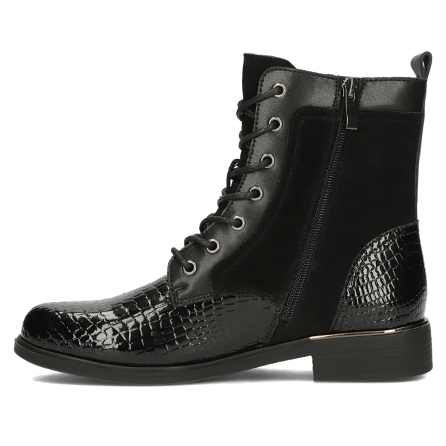 Leather ankle boots Filippo DBT4917/23 BK CR black