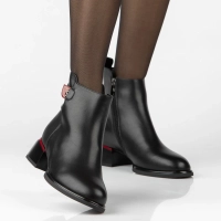 Leather heeled ankle boots Filippo DBT8123/26 BK RD black