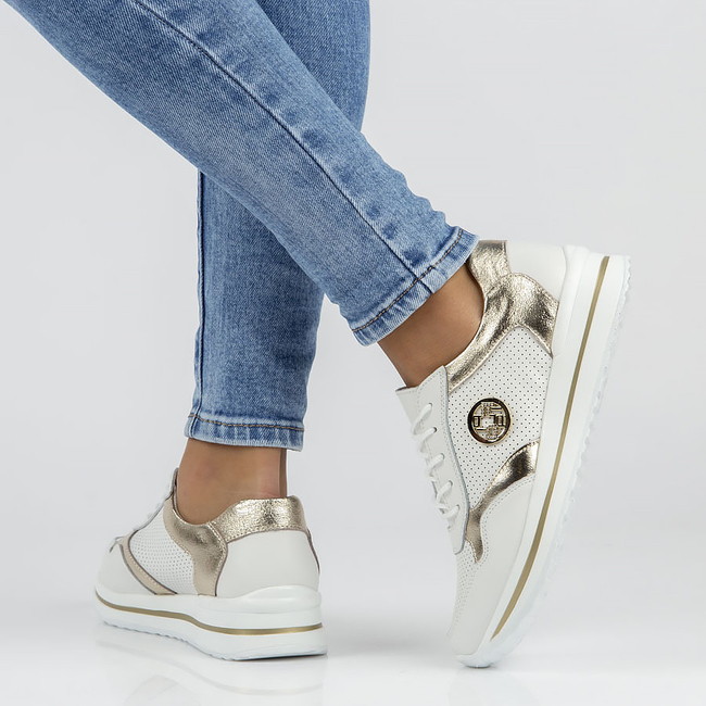 Leather sneakers Filippo DP3544/22 WH white