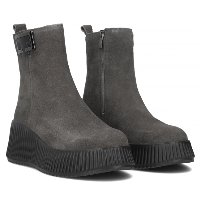 Leather ankle boots DBT6392/24 GR grey