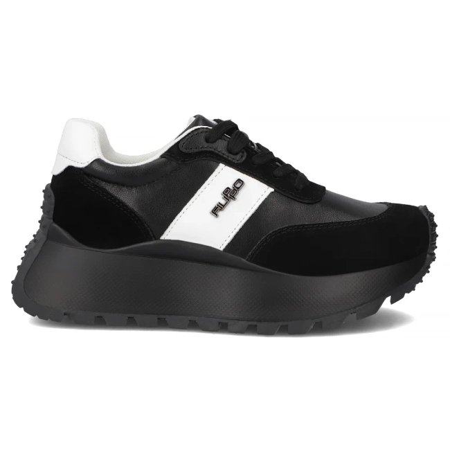 Leather sneakers Filippo DP6785/25 BK BK black