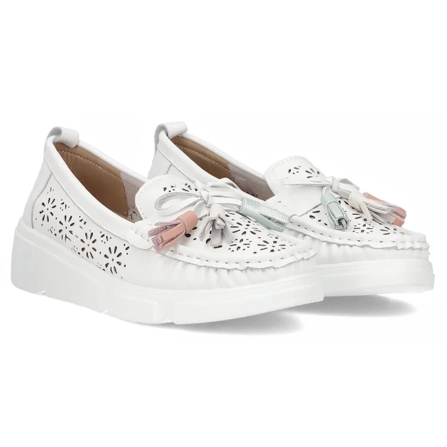 Leather loafers Filippo DP6705/25 WH white