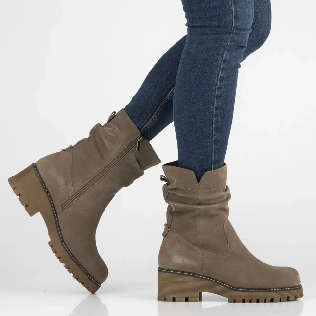 Skórzane botki Filippo DBT6402/24 TP taupe