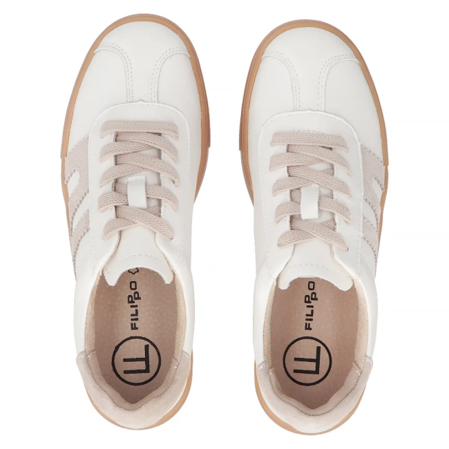 Leather sneakers Filippo DP6798/25 WH BE white
