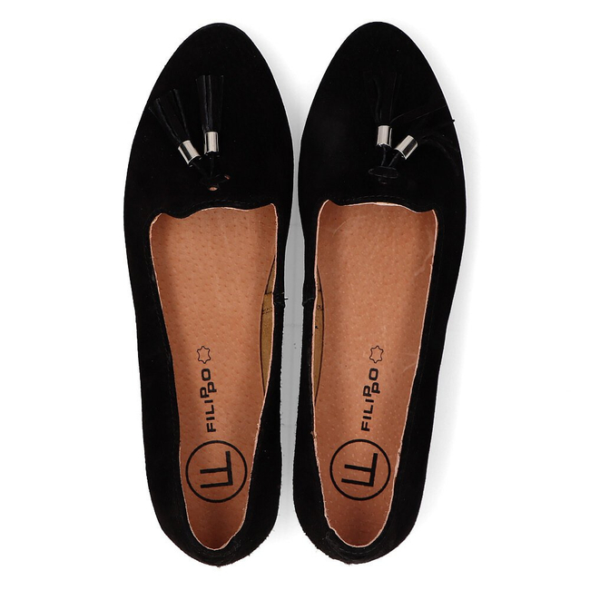 Skórzane lordsy Filippo DP2025/21 BK czarne