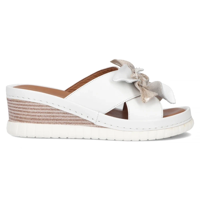 Leather slippers Artiker 54C0537 white