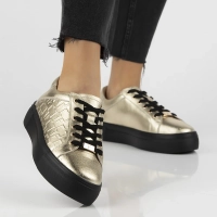 Leather sneakers Filippo DP6850/25 GO gold