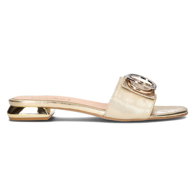 Skórzane klapki Filippo 118 złote