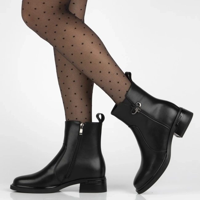 Leather ankle boots Filippo DBT7341/25 BK black