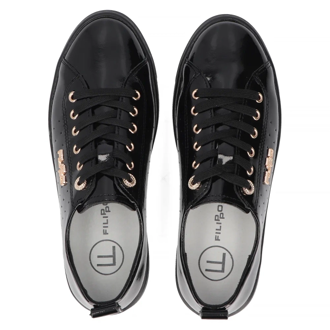 Leather sneakers Filippo DP7052/25 BK black