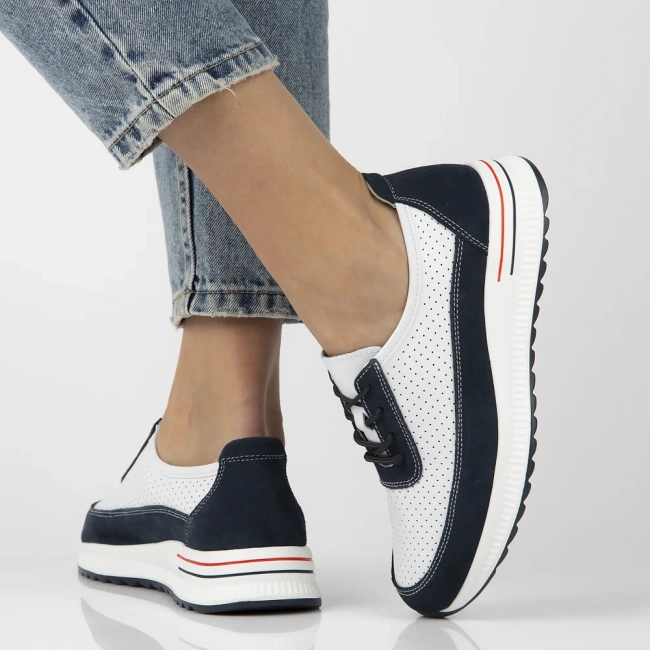 Leather shoes Filippo DP6717/25 WH NV white navy